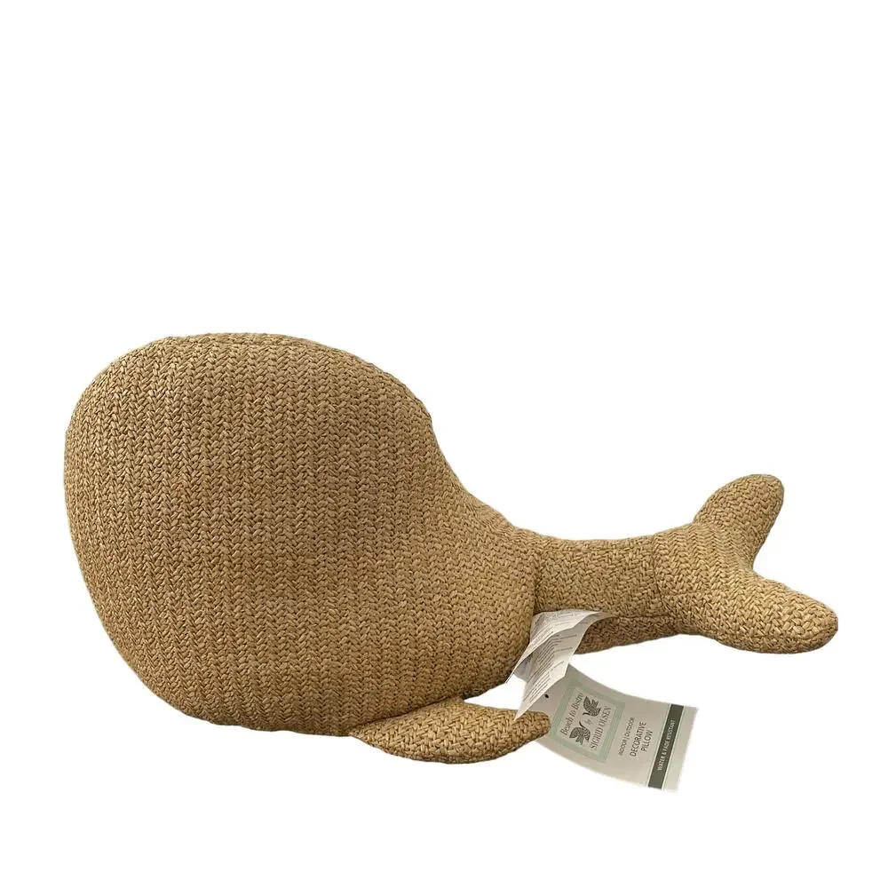 BEACH TO BISTRO Whale Shaped Pillow BY SIGRID OLSEN 10x20 Indoor Outdoor NEW